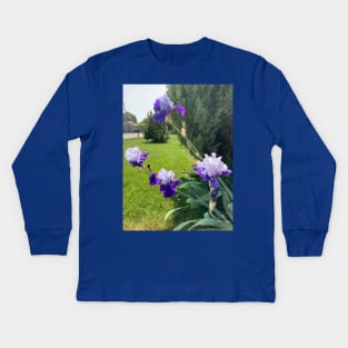 Irises and Evergreens Kids Long Sleeve T-Shirt